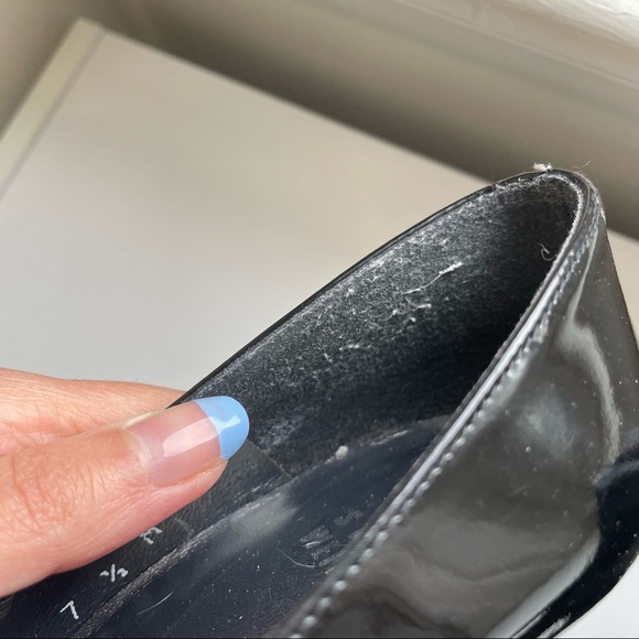 Stuart Weizman Black Patent Leather Peep Toe Mary Janes - Picture 9 of 15